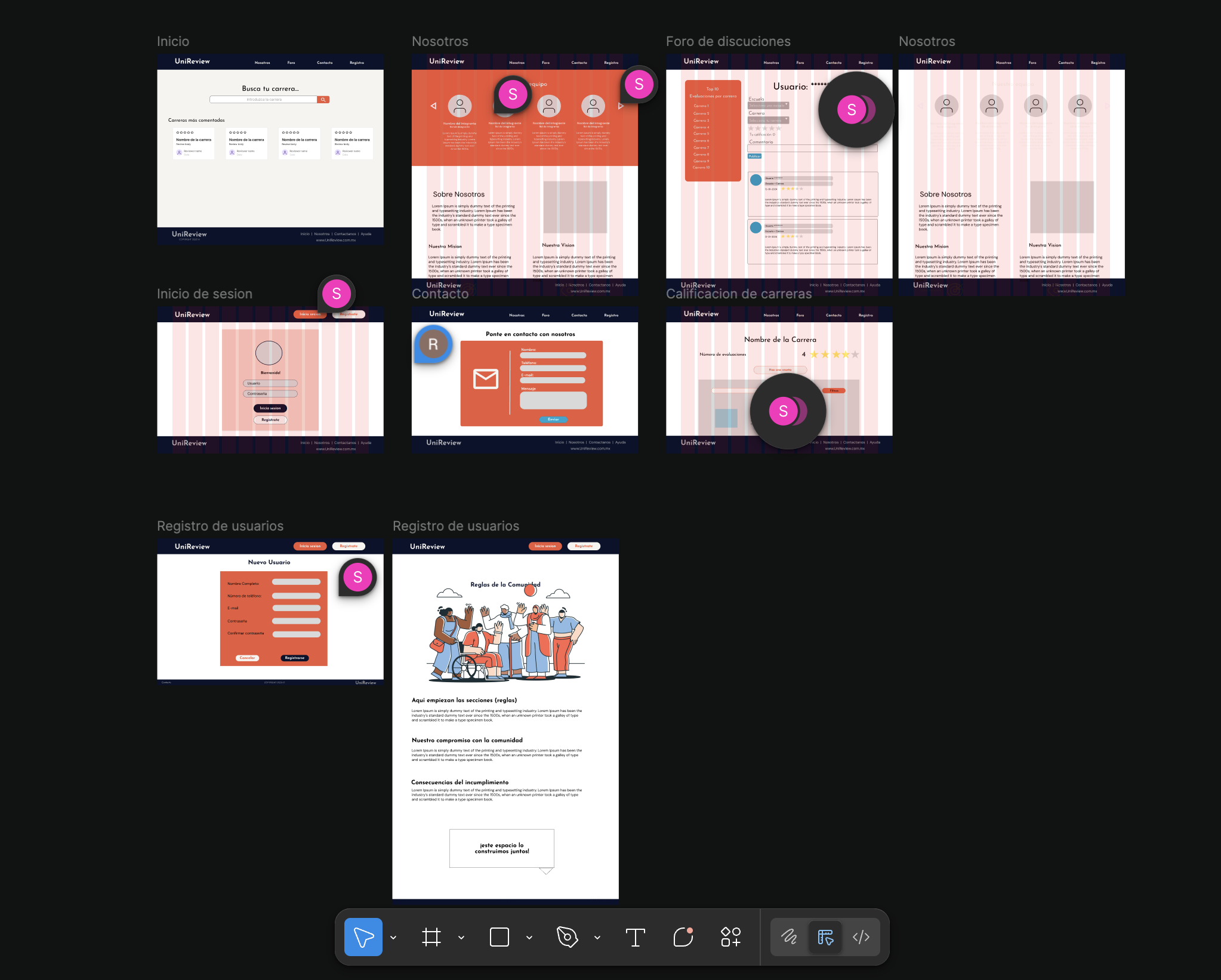 UniReview screen 1